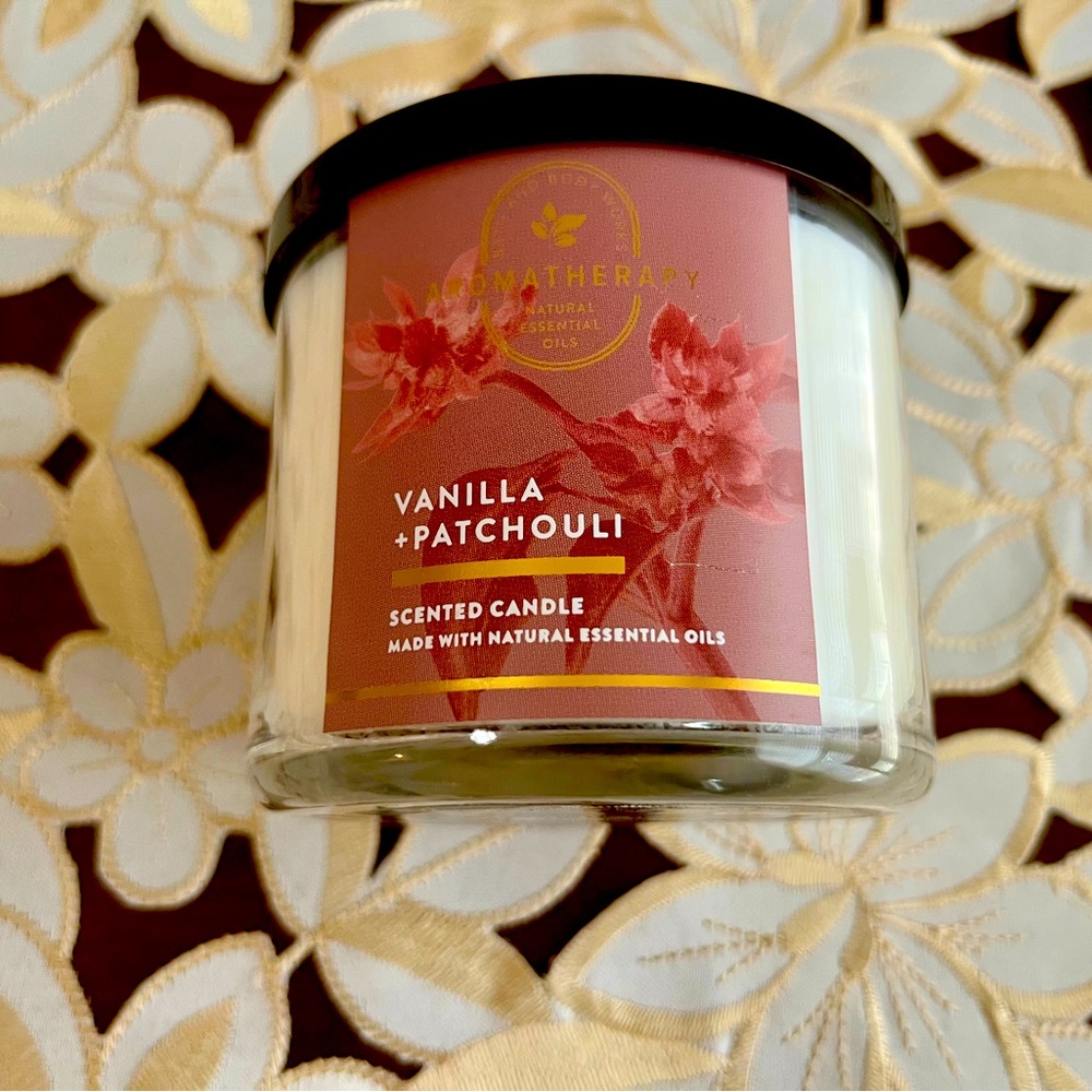 Bath & Body Works Vanilla Patchouli Three-Wick Candle (used once)